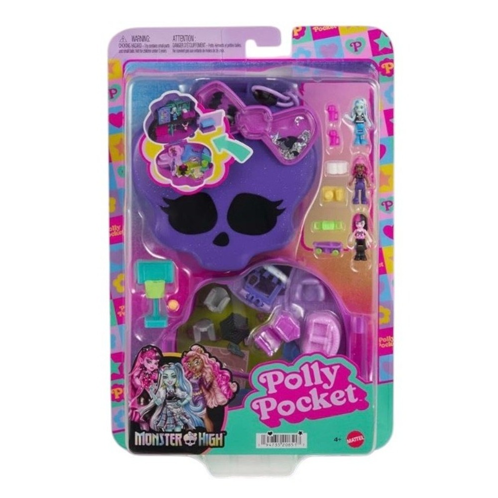 Polly Pocket Monster High Compact Playset Skull Draculaura Frankie Clawdeen
